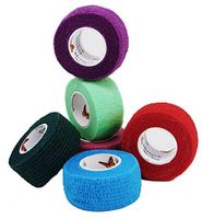 Elasti-Wrap 1 Inch Breathable, Self-Adherent, Self Adhesive, Cohesive Bandage Vet Wrap Assorted Colors (6 Rolls)