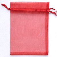 ATCG 100pcs 2x2.7 Inches Mini Organza Bags with Drawstring for Rings, Little Earrings, Jewelry Pieces, Wedding Favors Party Fovours Small Organza Pouches (Red)
