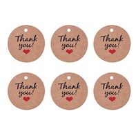 Toyvian Thank You Gift Round Tags Kraft Paper Tags Wedding Favor Gift Labels Rustic Gift Wrapping Accessories 100 Pieces (Without Rope)