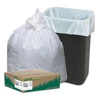 Recycled Tall Kitchen Bags 13-16 gallon 0.8 mil 24 x 31 White 150 Bags/Box