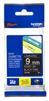 Brother P-Touch PT-1180 Label Tape (OEM) 0.35" White Print on Black