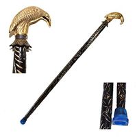 Eve.Store Brass Nautical Walking Stick Raven Crow Wood Cane Classic Style Wooden Cane Gentleman