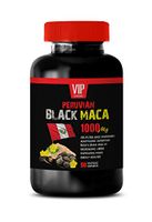 Male Energy Supplements - Peruvian Black MACA 1000MG - Peruvian maca Root Capsules - 1 Bottle 90 Vegetable Capsules