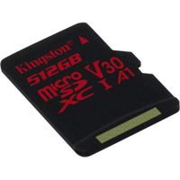 Kingston 512GB MICROSDXC Canvas React 100R/80W U3 UHS-I V30 W/O Adapter