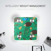 LYAOE Bluetooth Body Fat Scale Green Hedgehogs Smart Wireless Scale with LCD Display Measuring Body Weight Bmi and Health Digital Scale