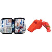 First Aid Only 299 Piece All-Purpose First Aid Kit, Soft Case + Shoreline Marine Basic Safety Whistle with Lanyard