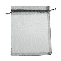 50 Pcs Organza Jewelry Gifts Drawable Box Wedding Gift Candy Mini Pouch Bag - Black 7cm by 9cm Ameesi