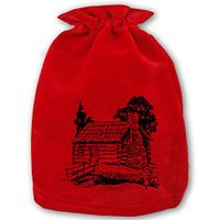 Christmas Santa Sacks - Size 13.78X 17.72 Personalized Xmas Gifts Bags Drawstring Kids Building Cabin House Log Wood Wooden