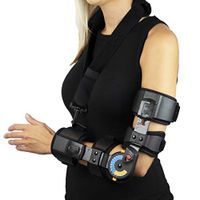 Elbow ROM Brace- Hinged Elbow Brace for Post Op Elbow Fracture Rehabilitation, Right or Left, by American Heritage Industries (Left)