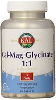 KAL Cal Mag Glycinate 1:1 Tablets, 500 mg/500 mg, 90 Count