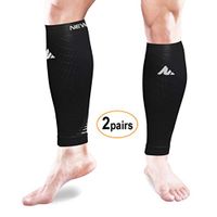 NEWMARK Compression Calf Sleeves for Men & Women (2pairs), Best Footless Compression Socks for Shin Splints, Leg Pain, Running, Nurses, Pregnancy, Plantar Fasciitis, Hiking, Cycling, Walking, Athletic