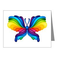 Note Cards (20 Pack) Rainbow Butterfly