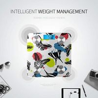 LYAOE Bluetooth Body Fat Scale Fun Butterfly Kite Texture Blotter Smart Wireless Scale with LCD Display Measuring Body Weight Bmi and Health Digital Scale