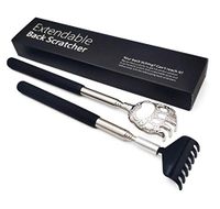 Back Scratchers, Extendable Telescopic Metal Back Scratcher for Men Women, Metal Telescopic Backscratcher Eliminating Back Itching (1Claw+1Rake)