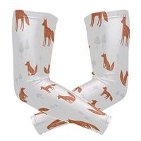 LEVEIS Fox Pattern Arm Sleeves UV Protection for Men Women Sunblock Protective Gloves Running Golf Cycling Driving Long Arm Cover 1 Pair