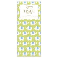 Caspari Elephant Parade Tissue Paper in Green, 8 Sheets Included