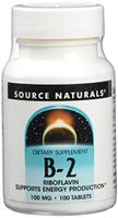 Source Naturals Vitamin B-2 Riboflavin 100mg, Supports Energy Production, 100 Tablets (Pack of 2)