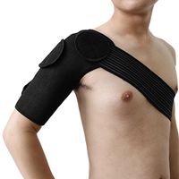 uxcell Black Detachable Elastic Shoulder Support Bandage Protection for Sports