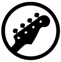 Bass Guitar Head - Sticker Graphic - Auto, Wall, Laptop, Cell, Truck Sticker for Windows, Cars, Trucks