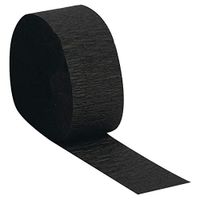 Crepe Paper Steamer for Decorating, Black (Pack of 12)