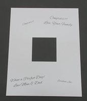 Pack of 5 16x20 White Signature and Autograph Picture Mat for 6x6 picture. Weddings, Baby Showers, Reunions