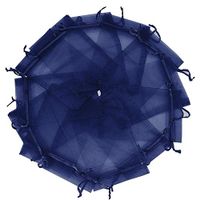 Wuligirl 100pcs Organza Pouches Bags 5x7 Inch Drawstring Transparent Storage Jewelry Lipstick Baby Shower Party Wedding Favor Cookies Candy Seashell Bags(Navy Blue 5x7'')