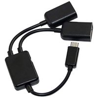 Semoic Micro-USB Host Cable,Micro-USB Male to 2X Type A Dual USB Female OTG Adapter Converter Hub for Android Tablet Pc and Smart Phone Black