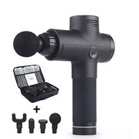 Handheld Massager Gun for Muscle Pain Relief Stiffness Relaxation, Portable Cordless Quiet Chargable Deep Tissue Massage Gun with 4 Massage Heads and Suitcase (Red) (Black)