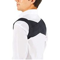prettDliJUN Men's Shoulder Bandage | Upper Lumbar Back Support Belt Orthopedic Brace Posture Corrector Sports & Outdoors Accessories Black M