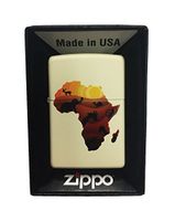 Zippo Custom Lighter - African Animals - Regular Cream Matte