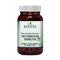 Kovite Mushroom Immune Certified Organic Blend of 14 Mushrooms - 90 Vegetable Capsules Includes Organic Maitake - Reishi - Turkey Tail - Chaga - Cordyceps - Shiitake - Lions Mane - Kosher and Organic