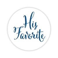 His Favorite Her Favorite Wedding Stickers, Choose Your Colors, Wedding Favor Stickers (Navy on Matte - His Favorite) (402-NV)