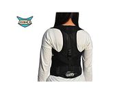 Back Brace Posture Corrector Fully Adjustable Support Brace for Men and Women Relieve Lower and Upper Back Pain Black-27.5"-49.2" (L)