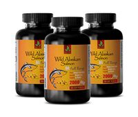 Brain Booster Vitamins - Wild Alaskan Salmon Oil 2000 mg - Rich in Omega 3 Fatty ACIDS - Omega 3 Fish Oil for Women - 3 Bottles 270 Softgels