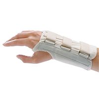 Rolyan D-Ring Right Wrist Brace, Size Medium Fits Wrists 6.75"-7.5", 7" Regular Length Support, Beige Brace with Straps and D-Ring Connectors to Secure and Stabilize Hands and Wrists