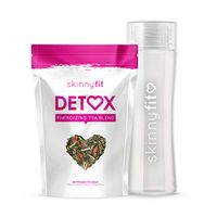 SkinnyFit Detox Tea, All Natural, Laxative-Free Detox Cleanse, Reduce Bloating, Remove Toxins, Boost Metabolism (28 Servings); Take On-The-Go with BPA-Free Hot or Cold Travel Detox Bottle