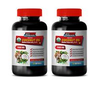 Vitamin b Metabolism - Organic Coconut Oil 2000MG - Medium Chain Fatty ACIDS - Premium Formula - Coconut Oil 100% Pure - 2 Bottles (120 Softgels)