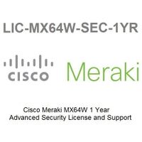 Meraki MX64W Advanced Security License and Support, 1 Year, Electronic Delivery