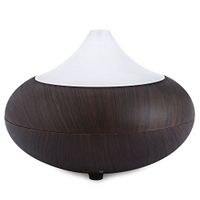 2019 Wood Grain Aroma Essential Oil Diffuser - 7 Color LED Lights, Waterless Auto Shut-Off, Portable Ultrasonic Humidifier, Adjustable Timer Cool Mist, Quiet for Home Office Baby Bedroom (G2B 160ml)