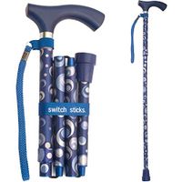 Switch Sticks Aluminum Adjustable Folding Cane and Walking Stick collapses and adjusts from 32 to 37 inches, Ocean