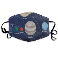 Face Mask Solar System with Sun Planets Amazing Cycling Half Face Earloop Dust Mask for Women