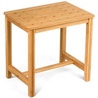 18 Inch Shower Bench Bath Spa Seat Storage Shelf Chair Bamboo Stool Bathroom Bedroom with Ebook
