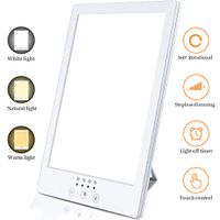 visnfa Light Happy Lamp, UV-Free 10000 Lux LED Touch Control Light, 3 Color Temperatures Stepless Dimming Simulation Natural Light, Sun Light with Timer and 360 Degree Rotation Bracket