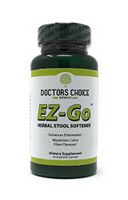 EZ-Go Natural Stool Softener by Doctors Choice | Gentle Herbal Dietary Supplement with Natural Ingredients Enhances Intestinal Bowel Elimination and Maximizes Colon Fiber Cleanses - 60 Capsules