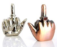2 Middle Finger Bronze Novelty Lighters - 1282-2