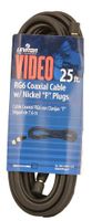 Leviton C6851-25E RG6 Coax Cable, Nickel Plated, 25-Feet, Black