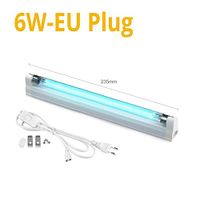 YINJIESHANGMAO T5 8W 6W LED UV lamp Quartz Ultraviolet UV Light Germicidal Sterilizer UVC Blacklight 110V 220V Ozone Deodor Eliminator Tube (Wattage : 6W with EU Plug)