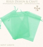 50 Pcs Turquoise 5x7 Sheer Drawstring Organza Bags Jewelry Pouches Wedding Party Favor Gift Bags Gift Bags Candy Bags [Kyezi Design and Craft]