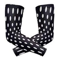 ZZKKO Black and White Polka Dot Cooling Arm Sleeves Cover Uv Sun Protection for Men Women Running Golf Cycling Arm Warmer Sleeves 1 Pair
