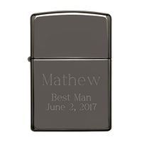 Personalized Black Ice Zippo Lighter with Free Engraving